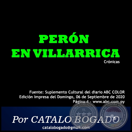 PERÓN EN VILLARRICA - Por CATALO BOGADO - Domingo, 06 de Septiembre de 2020